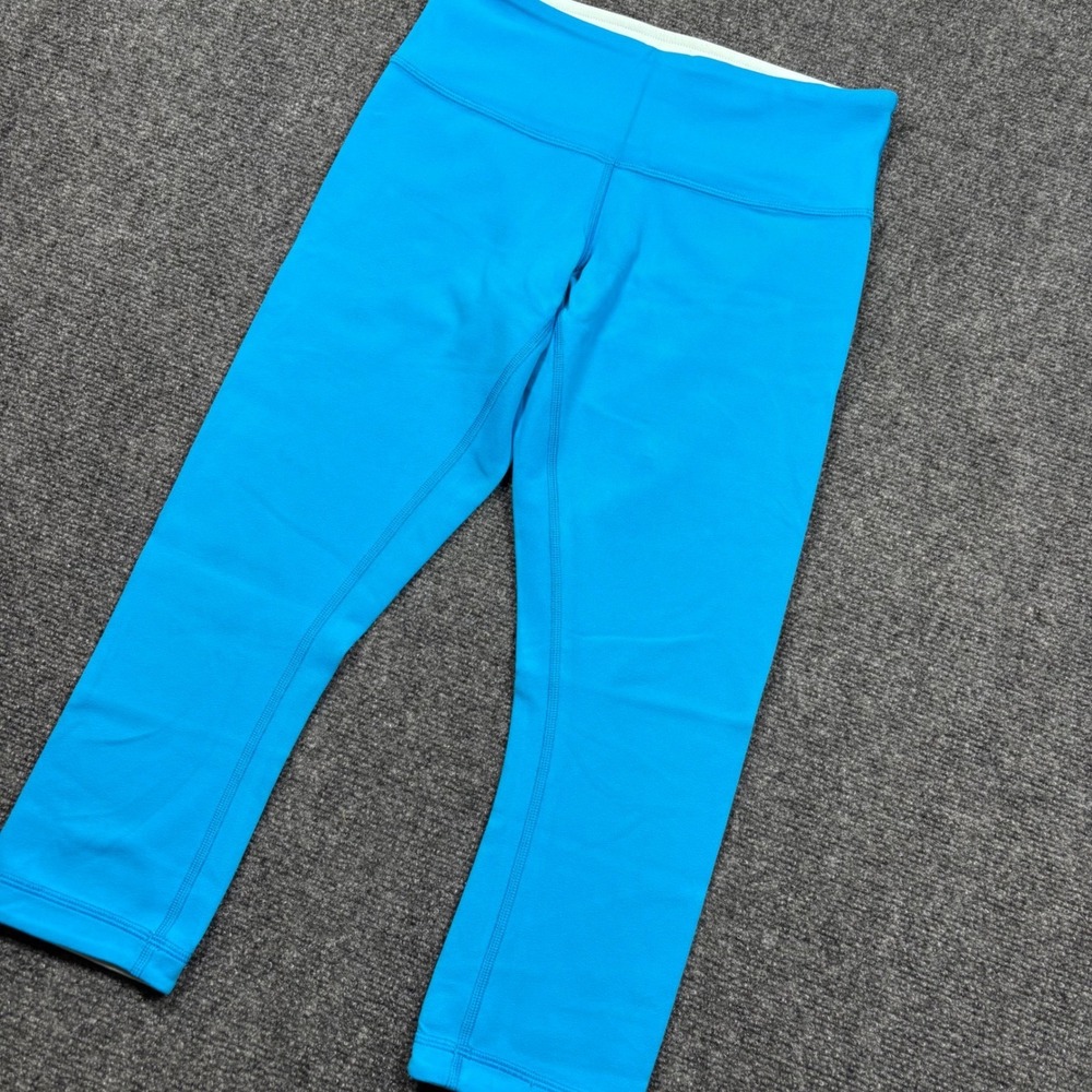 Lululemon Wunder Under Crop Women Size 4 Blue Leggings